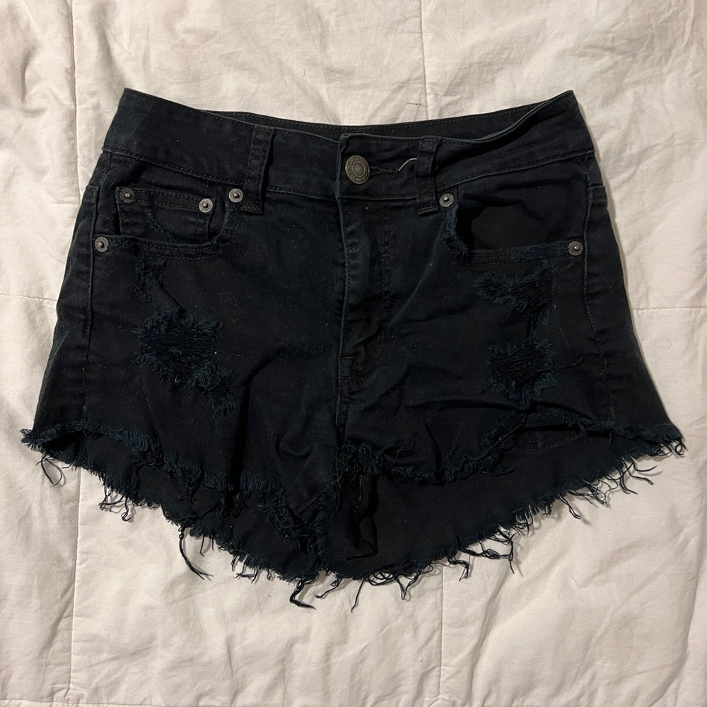high rise jean shorts